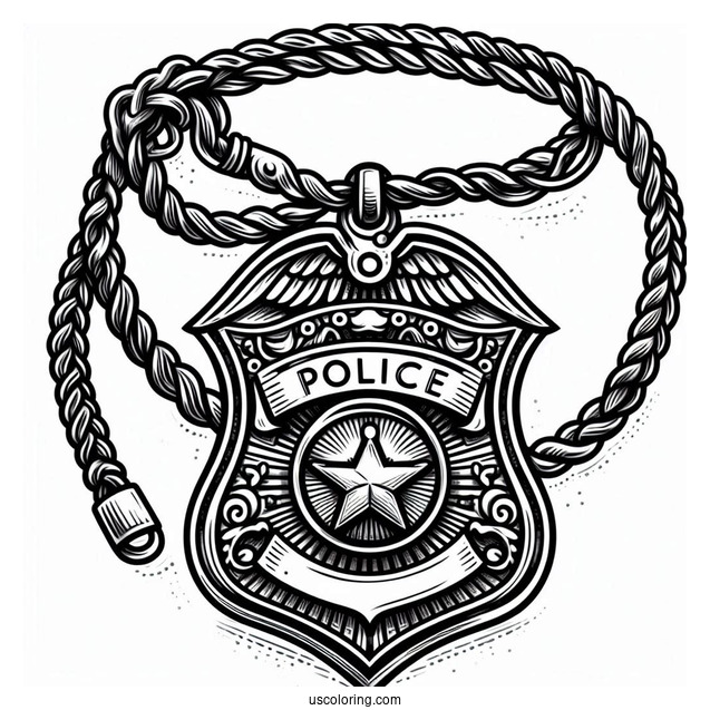 Hanging Police Officer Badge On Chain