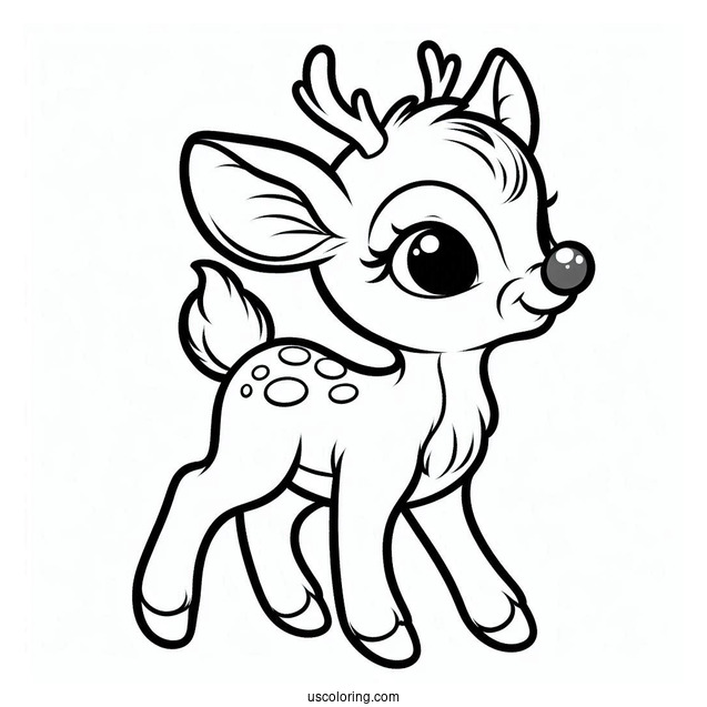 Baby Rudolph Coloring Page The Red Nosed Reindeer