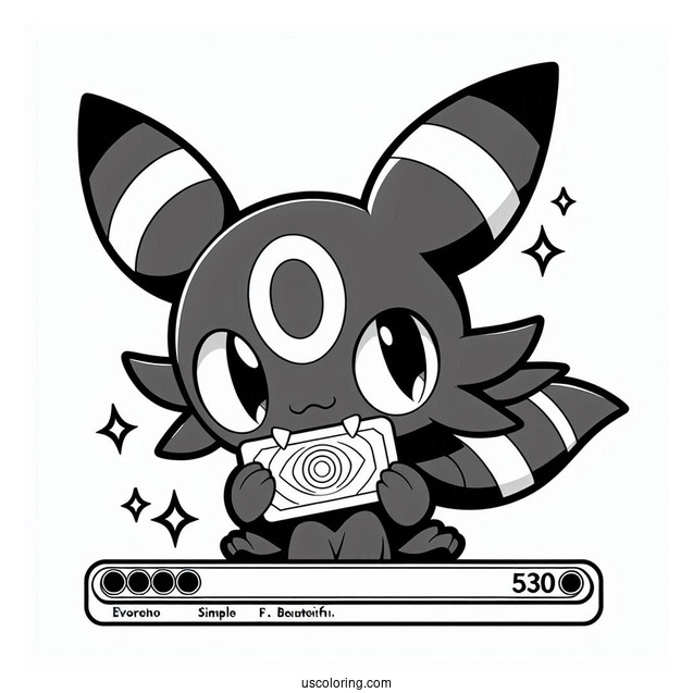 Umbreon Bite Pokemon Card Coloring Page
