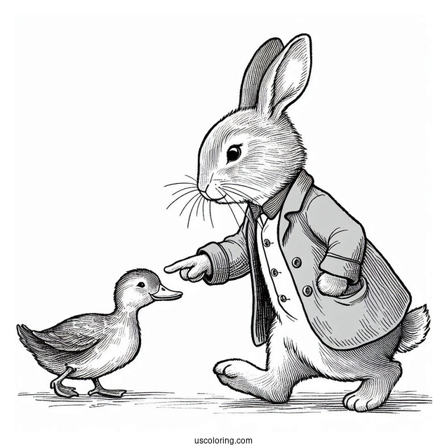 Peter Rabbit Coloring Page Of Jemima Puddle Duck Walking With Mark Huckerby