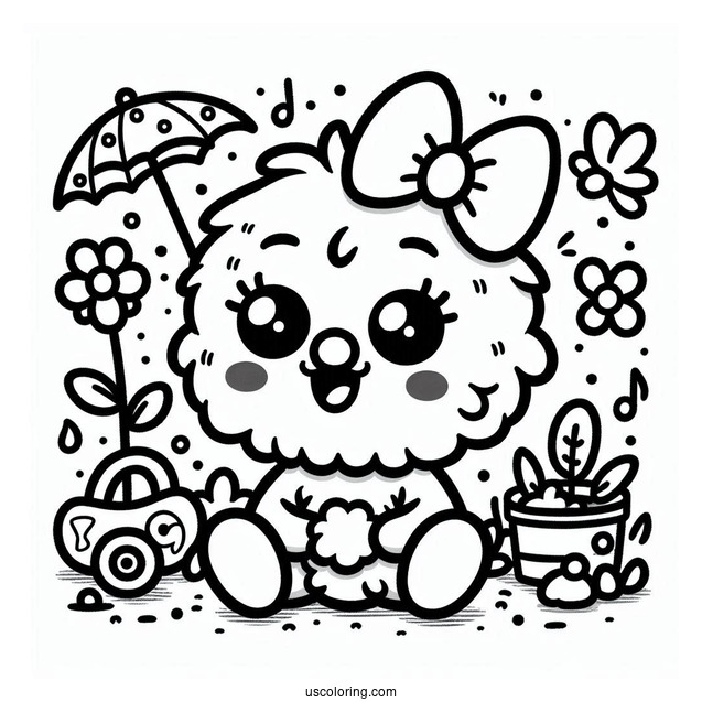 Cute Kawaii Baby Elmo Coloring Page