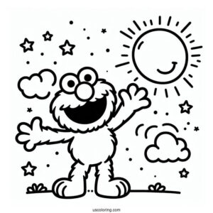 Easy Outline Of Elmo To Color For Preschoolers