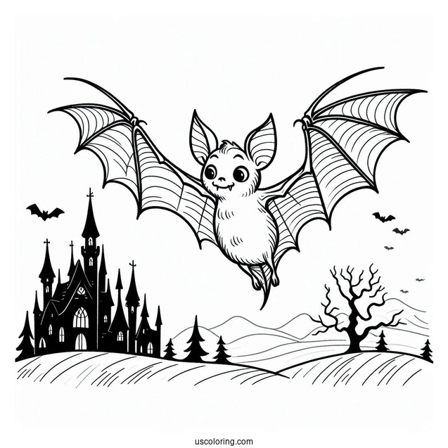 Bat Coloring Page Of Hotel Transylvania Bartok Outline