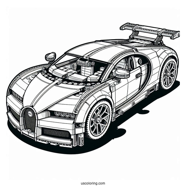 LEGO 42083 Technic Bugatti Coloring Page Chiron