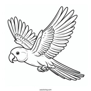 Simple Outline Of a Parrot Flying