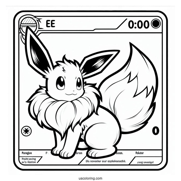 Eevee Pokemon Playing Card To Color