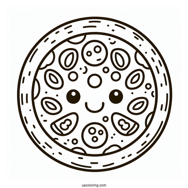 Simple Outline Of a Pizza For Preschoolers