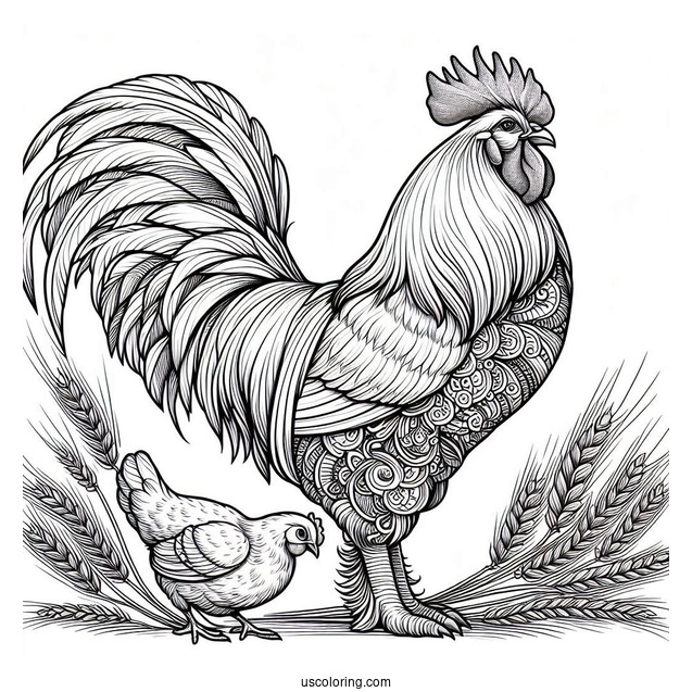 Brahma Chicken Coloring Page