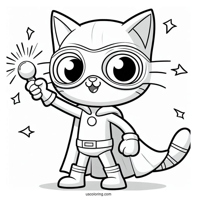 Superhero Pete The Cat Coloring Sheet For Kids