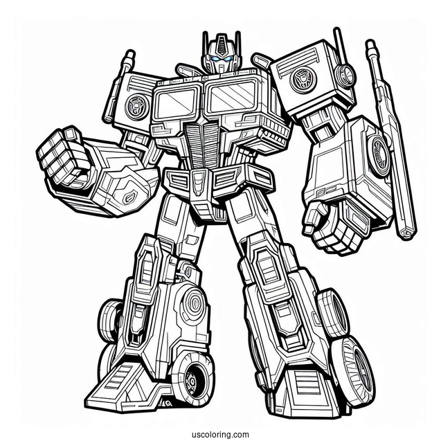 Optimus Prime Rescue Bots Coloring Page