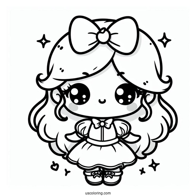 Cute Kawaii Snow White Coloring Picture