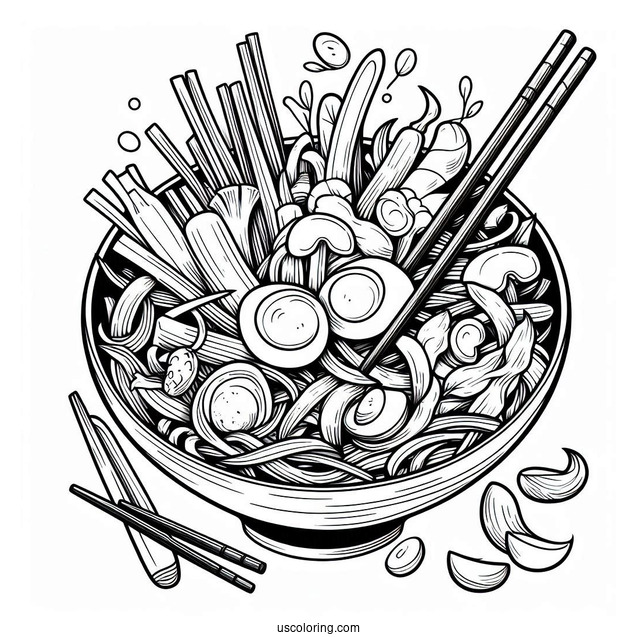 Asian Stir Fry To Color