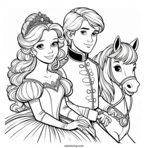 Cinderella And Grand Duke Coloring Picture