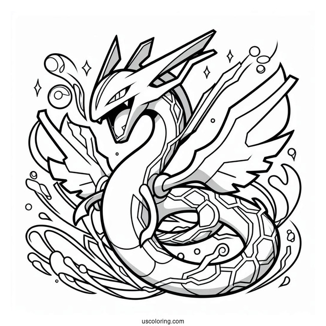 Legendary Pokemon Ultimate Rayquaza Coloring Page