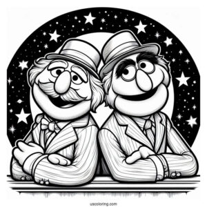 Muppets Coloring Page Of Statler And Waldorf Back To Back