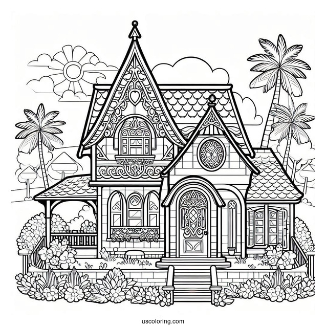 Barbie Dream House Coloring Page