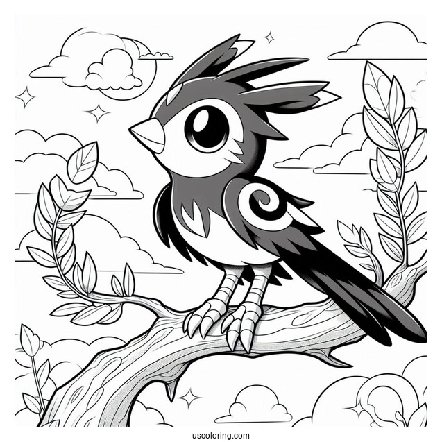 Corviknight Perched On A Branch