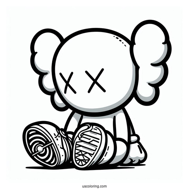 Dissected KAWS Coloring Page Companion In Air Jordan Pose