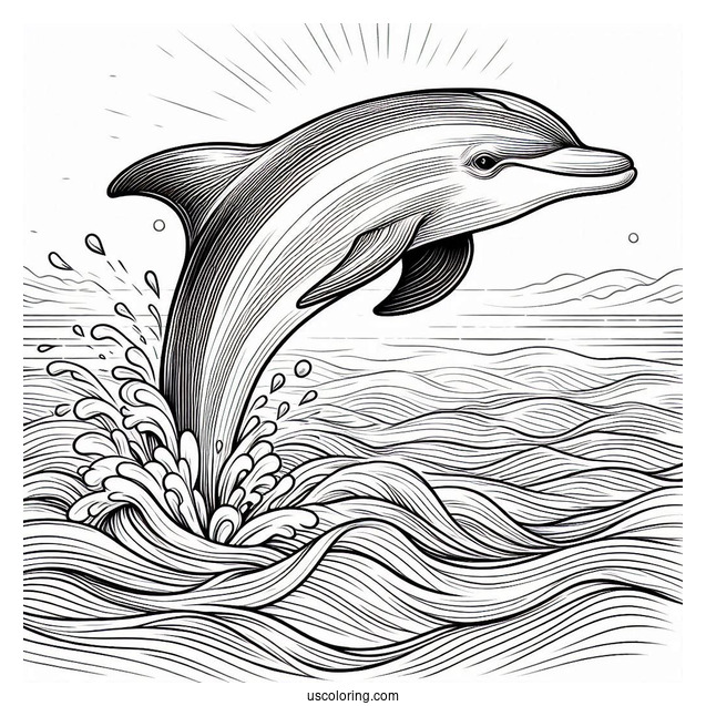 Dolphin Fins Emerging From Ocean