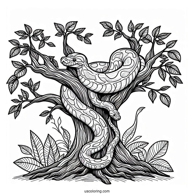 Large Python Hiding In Tree