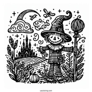Wizard Of Oz Scarecrow Coloring Page