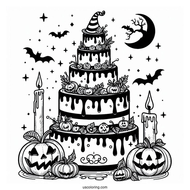 Spooky Tiered Halloween Cake