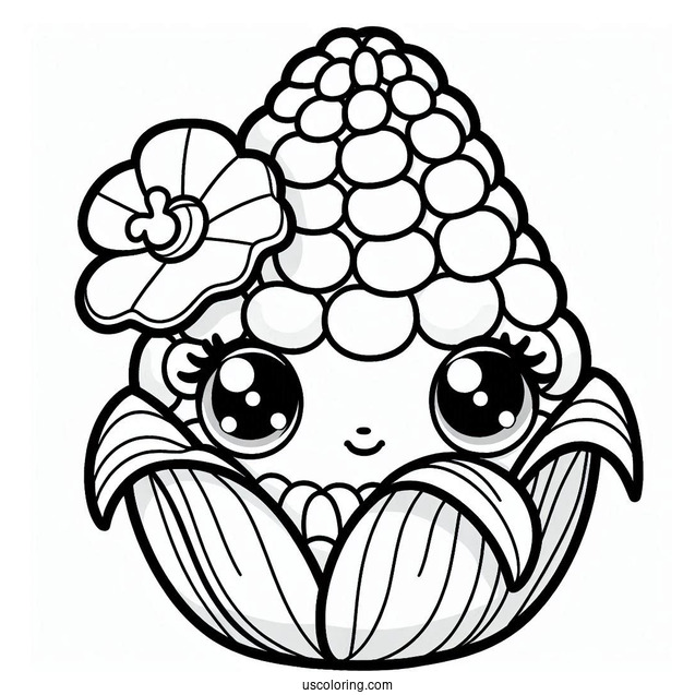 Poppy Corn Shopkins Coloring In For Preschoolers