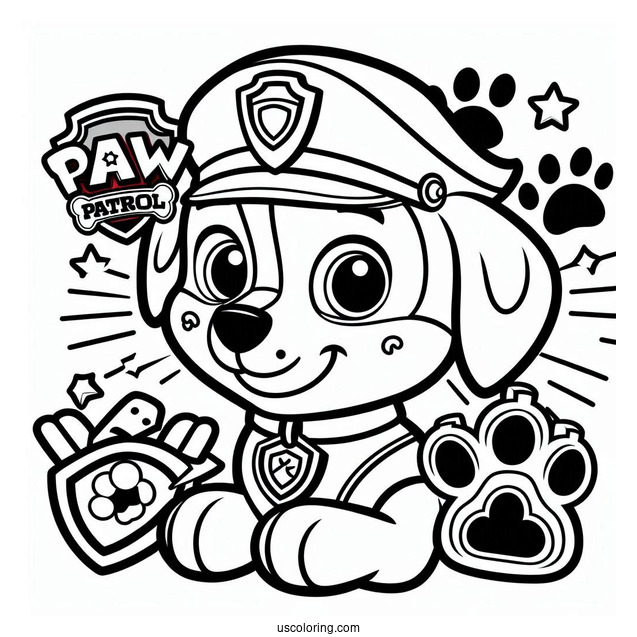 Paw Patrol Logo Coloring Sheet