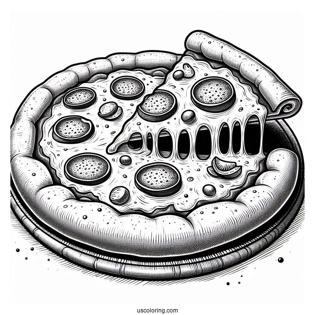 Slice Of Pepperoni Pizza With Melting Cheese
