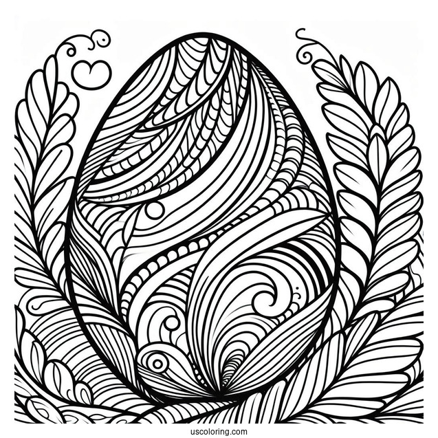 Stripes And Wavy Lines Easter Egg Design