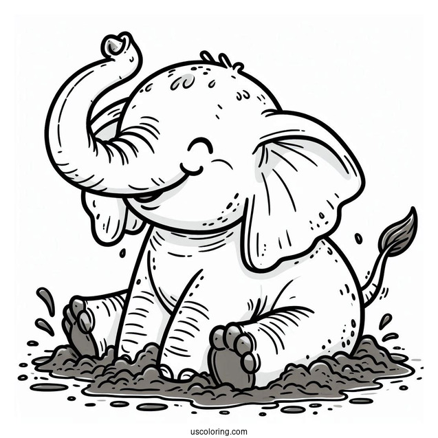 Elephant Cooling Itself With Dirt