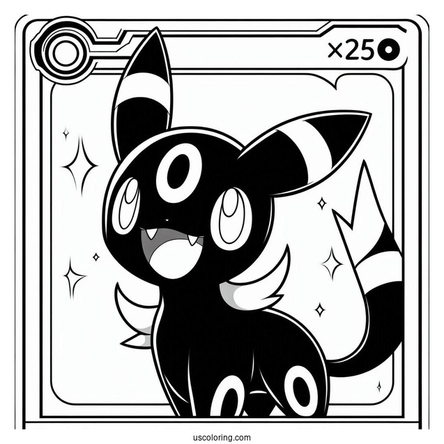 Umbreon Bite Pokemon Card Coloring Page