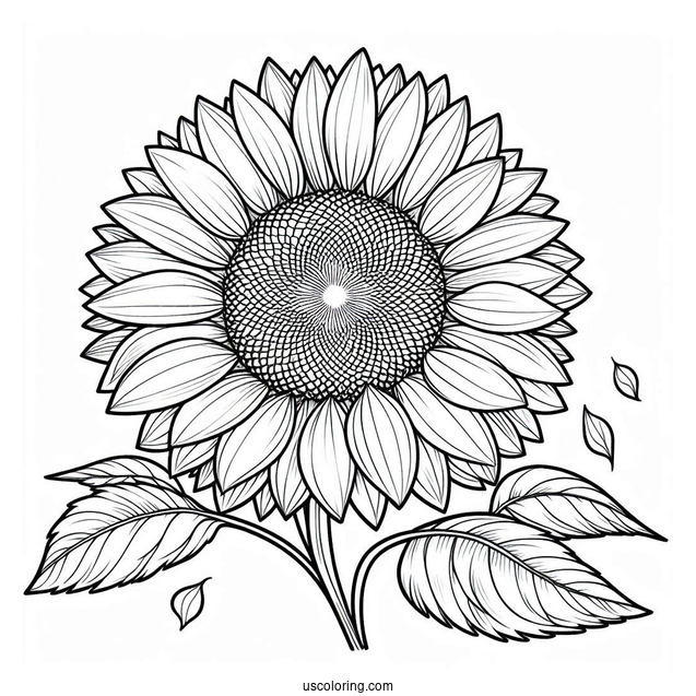 Big Sunflower Coloring Sheet