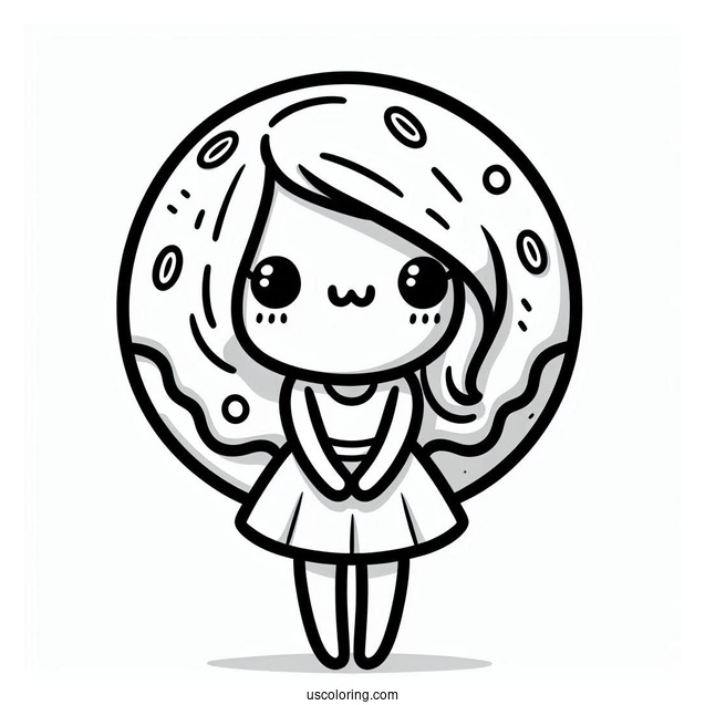 Shy Female Donut Coloring Page With Arms And Legs For Kids