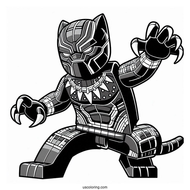 Marvel Lego Black Panther Coloring For Kids