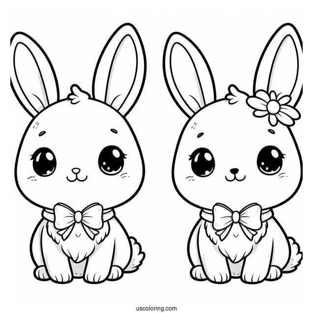 Cute Rabbit With Big Floppy Ears To Color