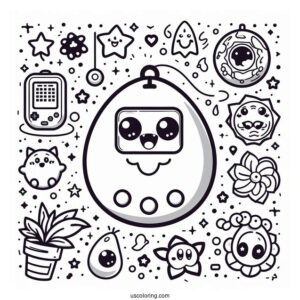 Easy Tamagotchi Coloring Pages Game For Kids
