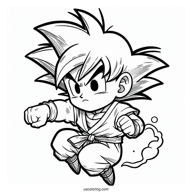 Coloring Page Of Young Goku
