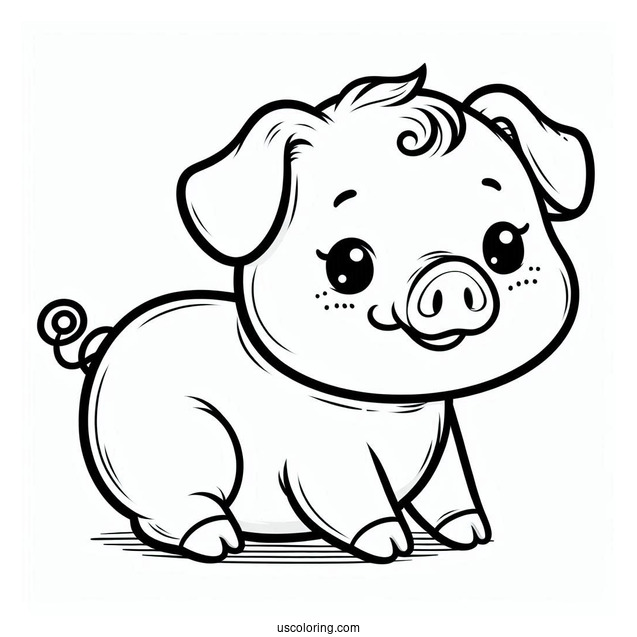 Smiling Cute Baby Pig