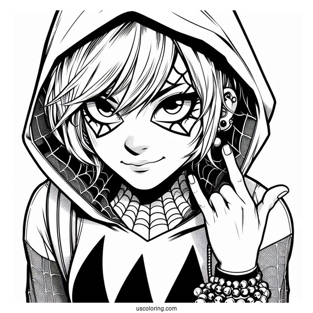 Punk Miles Morales And Spider-Gwen Coloring Page