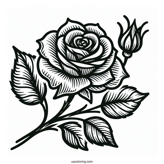 Easy Outline Of a Rose