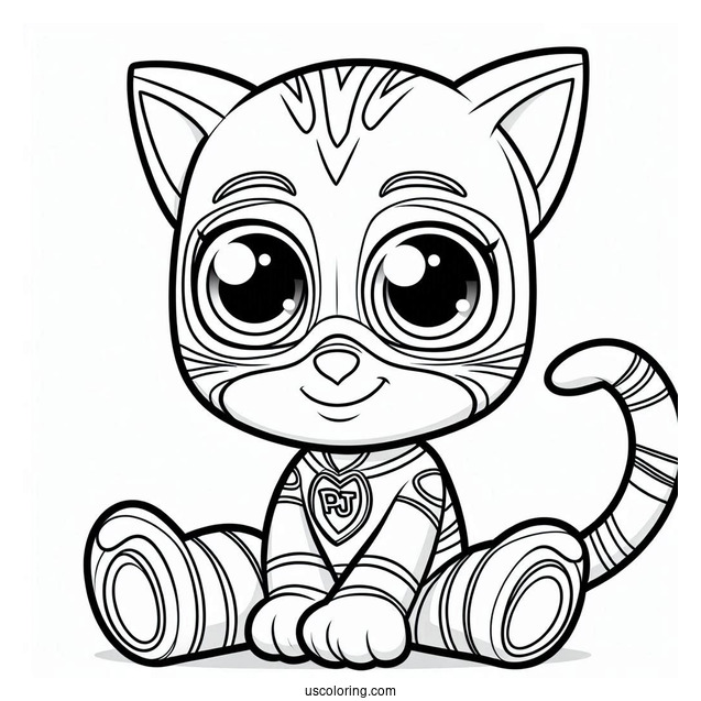 PJ Masks Coloring Page Of Catboy For Kids