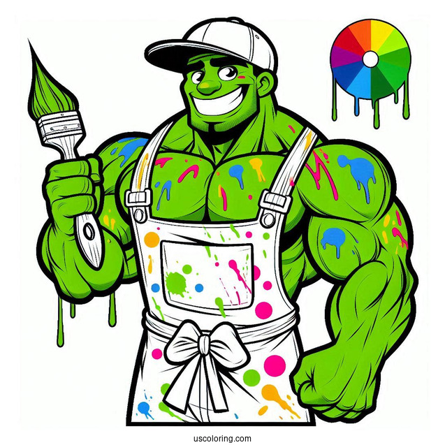 Easy Hulk Coloring Page For Kids