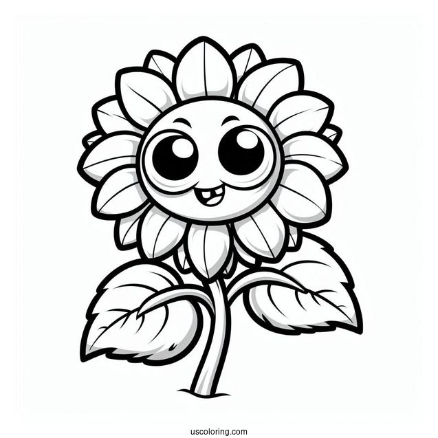 Coloring Page Of Sunflower From Plants Vs Zombies