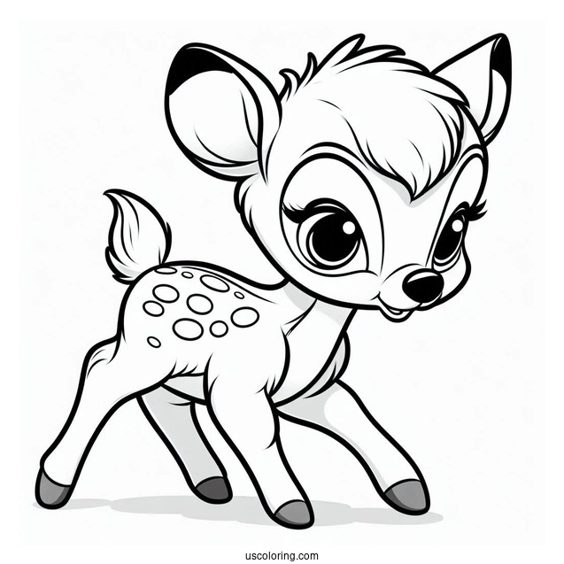 Cute Bambi Learning To Walk