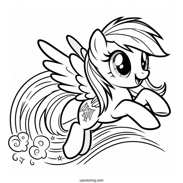 Equestria Girls Rainbow Dash Coloring Page Running On A Rainbow