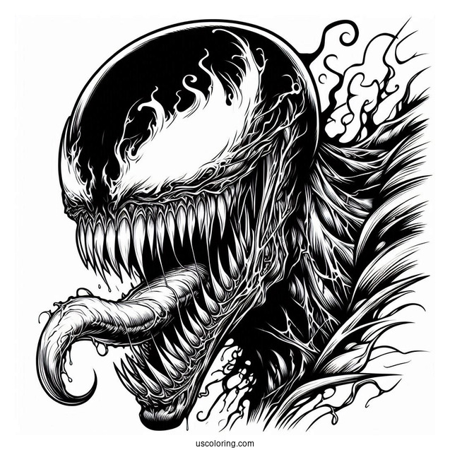 Close Up Of Growling Carnage Coloring Page