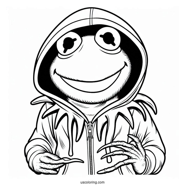 Muppets Coloring Page Of Pepe The King Prawn In A Hoodie