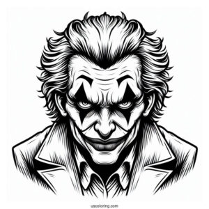 Easy Coloring Sheet Of Scary Joker