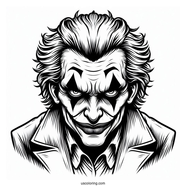 Easy Coloring Sheet Of Scary Joker